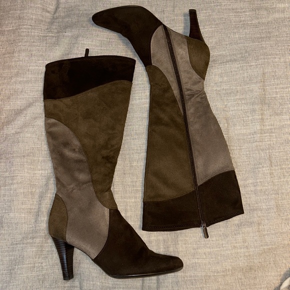 brown suede knee high boots - Picture 1 of 8